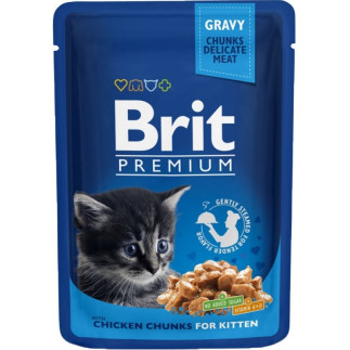 Brit cat pouches kitten chicken chunks 100g