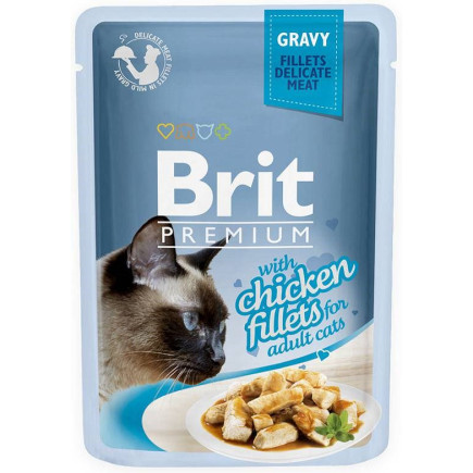 Brit cat pouch gravy fillets with chicken 85g