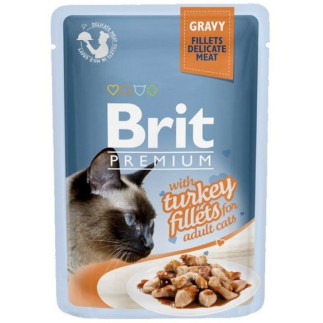 Brit cat pouch gravy fillets with turkey 85g