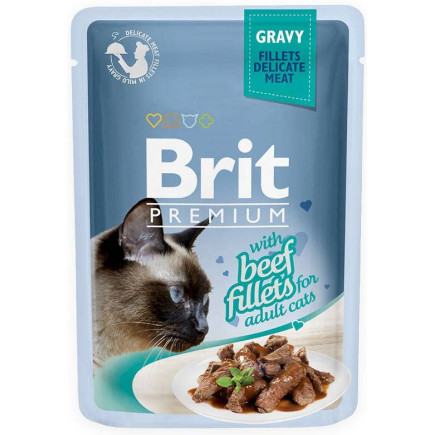 Brit premium cat gravy fillets with beef 85g