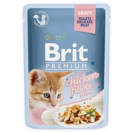 Brit cat pouch gravy kitten fillets chicken  85g