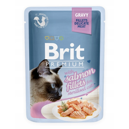 Brit premium cat gravy sterilised fillets salmon 85g