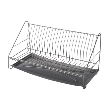Suszarka do naczyń 1-poziomowa 50cm srebrna z tacką EAN: 5906551040999
