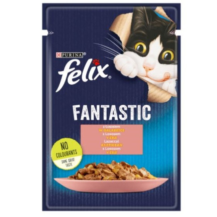 Purina felix fantastic: łosoś - mokra karma dla kota - 85g