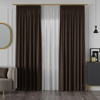 Tkanina dekoracyjna Manuel 300 cm, ciemny brązowy 811, EAN: 5907693262454