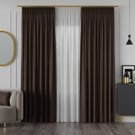 Tkanina dekoracyjna Manuel 300 cm, ciemny brązowy 811, EAN: 5907693262454