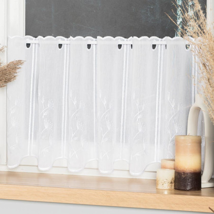 Zazdrostka haftowana panelowa na batyście, wysokość 40cm, kolor 001 biały