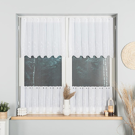 Zazdrostka haftowana panelowa na batyście, wysokość 40cm, kolor 001 biały