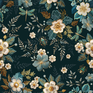 Embra tkanina dekoracyjna velvet, 150cm, kolor 001 petrol