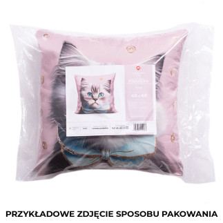 Kot mruczek poduszka z wypełnieniem silikonowym, microfibra, 40x40cm, kolor 001