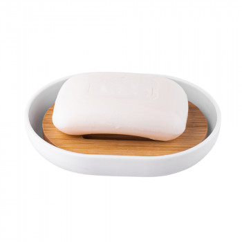 MYDELNICZKA PLASTIKOWA Z BAMBUSEM 12X9X2,5 CM (ŁAZIENKA)