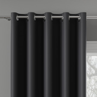 Dona tkanina dekoracyjna typu blackout, wysokość 280cm, kolor 205 ciemny szary  antracytowy