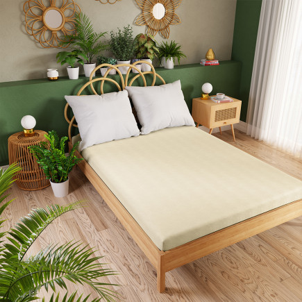 Dreamy premium prześcieradło jersey z gumką, szerokość 160 x wysokość 200cm, kolor 012 kremowy