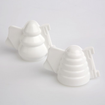 Foremki do pieczenia ciastek 3D przestrzenne / trójwymiarowe Practic białe (2 sztuki)