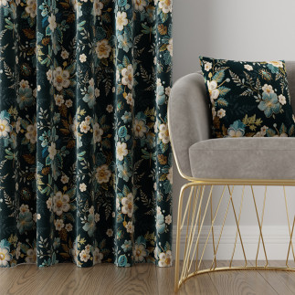 Embra tkanina dekoracyjna velvet, 150cm, kolor 001 petrol