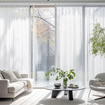 Voile woal soft touch trudnopalny z ołowianką, wysokość 300cm, kolor 001 śnieżnobiały