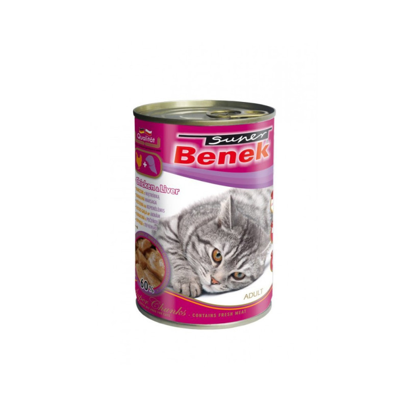 Super BENEK kot kurczak z wątróbką Chunks 415g