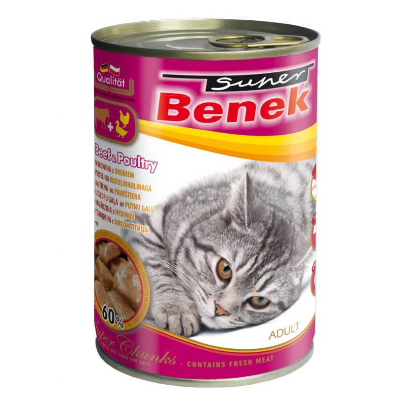 Super BENEK kot wołowina z drobiem Chunks 415g Super BENEK kot wołowina z drobiem Chunks 415g
