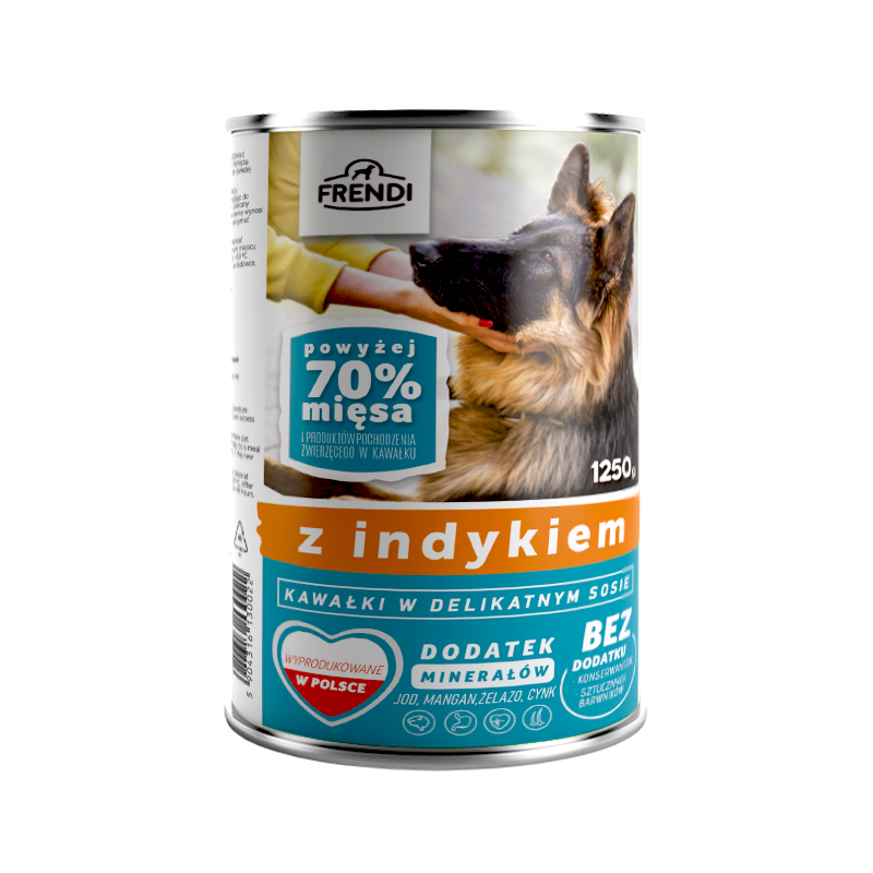 Frendi puszka dla psa 1250 g kawałki w sosie z indykiem