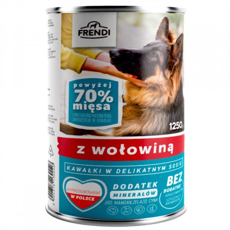 FRENDI Kawałki w delikatnym sosie z wołowiną dla psa 1250g