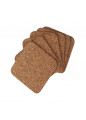 Kpl. 6 podkładek kwadratowych 10x10 cm z naturalnego korka - EAN: 5907618120197