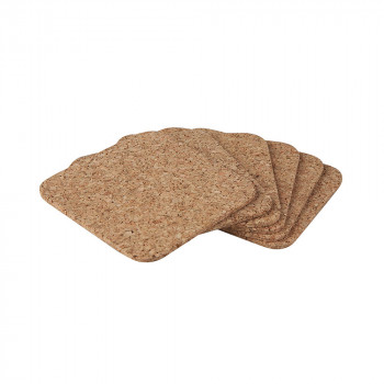 KPL. 6 PODKŁADEK KWADRATOWYCH 10X10CM KOREK NATURALNY