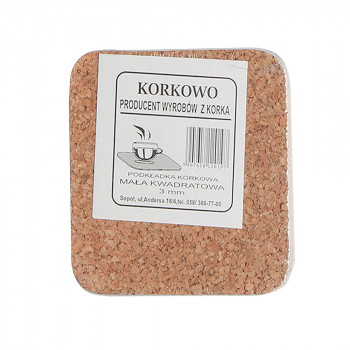 KPL. 6 PODKŁADEK KWADRATOWYCH 10X10CM KOREK NATURALNY