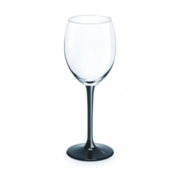 KIELISZEK WINO BIAŁE 250ML CZARNA NÓŻKA
