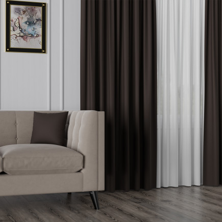 Nelia Tkanina Dekoracyjna Blackout 320cm Ciemny Brąz 076 EAN: 5907693263376