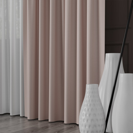 Nelia tkanina dekoracyjna typu blackout, wysokość 320cm, kolor 060 pastelowy różowy
