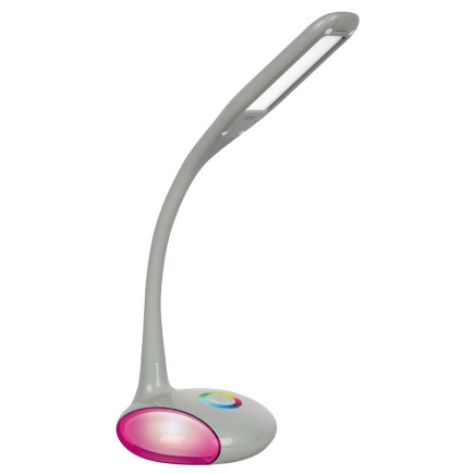 Nowoczesna lampka na biurko wielokolorowa rgb led activejet venus rgb szara z funkcją oświetlenia nocnego