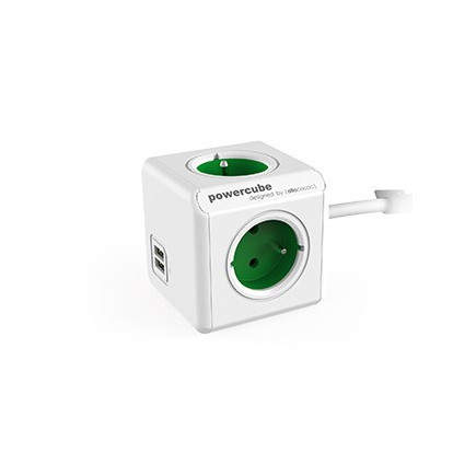 Przedłużacz allocacoc powercube extended usb 2402gn/freupc (1,5m  kolor zielony)