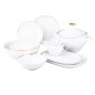 Serwis obiadowy porcelanowy MariaPaula Moderna Gold biały ze złotym zdobieniem na 6 osób (24 el.)