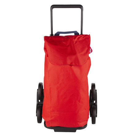 WÓZEK NA ZAKUPY 30KG/52L. TRIS NEW CZERWONY 6 KÓŁEK