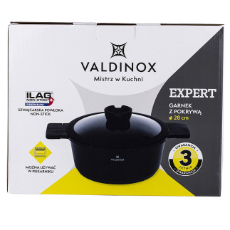 VALDINOX EXPERT GARNEK 28CM Z POKRYWĄ 6,0L.