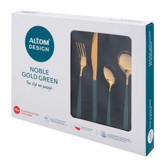Noble Gold Green Sztućce Komplet 24 szt. w pudełku Flok n/n bz, EAN: 5904252346389