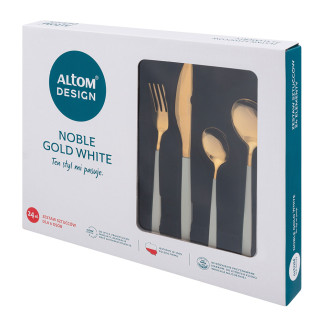 Komplet sztućców Noble Gold White 24 szt. w pudełku flok n/n bz EAN: 5904252346402