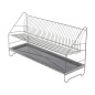 Suszarka do naczyń 2-poziomowa 80cm srebrna z tacką EAN: 5906551041088