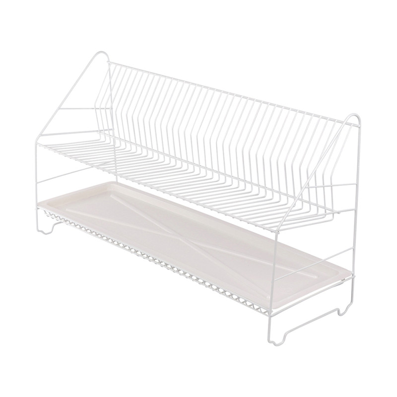 Suszarka do naczyń 2-poziomowa 80cm biała z tacką EAN: 5906551040760