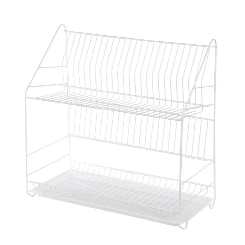 Suszarka do naczyń 2-poziomowa 50cm biała wysoka uniwersalna z tacką - EAN: 5906551040876