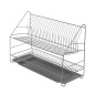 Suszarka do naczyń 2-poziomowa srebrna z tacką 60cm EAN: 5906551041071