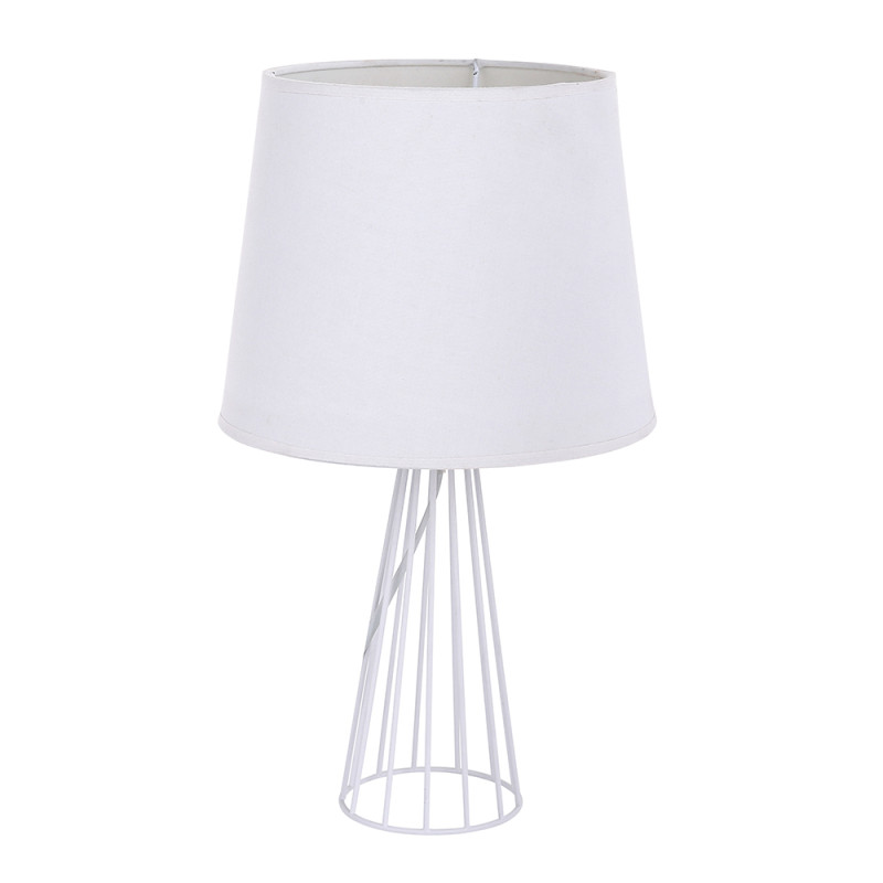 Lampa stołowa szprosowa metalowa biała - 23x40 cm, EAN: 5904252306864