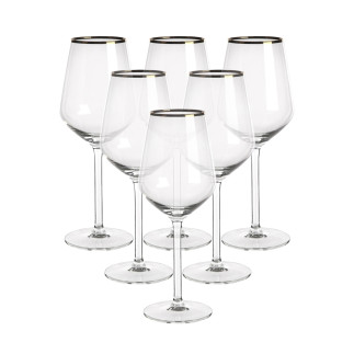 RUBIN GOLD KPL. 6 KIELISZKÓW WINO BIAŁE 370 ML