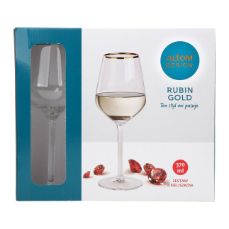 Rubin Gold Komplet 6 Kieliszków do Wina Białego 370 ml EAN: 5902689875243