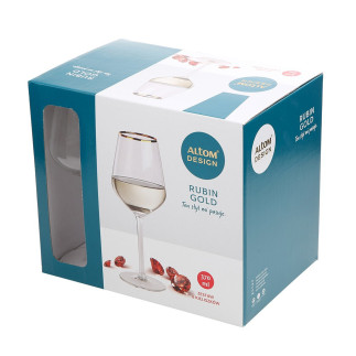 RUBIN GOLD KPL. 6 KIELISZKÓW WINO BIAŁE 370 ML