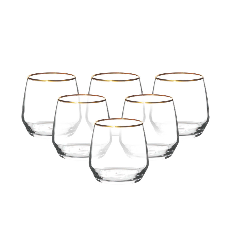 Rubin Gold Zestaw 6 Szklanek 370 ml - EAN: 5907508108960 Rubin Gold Zestaw 6 Szklanek 370 ml - EAN: 5907508108960