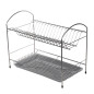 Suszarka do naczyń 2-poziomowa z tacką srebrna 40cm EAN: 5907800101737 Suszarka do naczyń 2-poziomowa z tacką srebrna 40cm EAN: 5907800101737