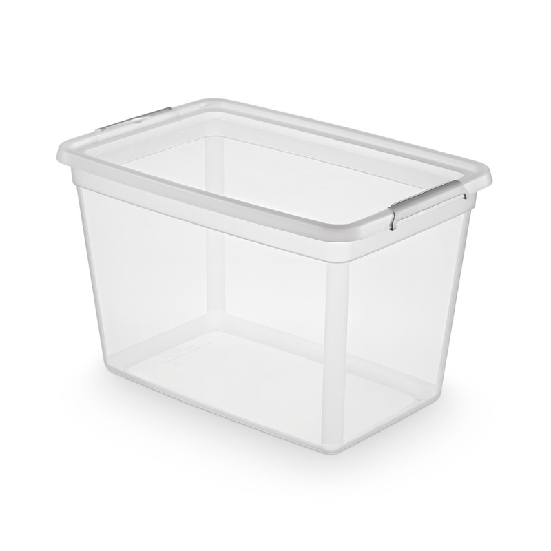 Pojemnik z pokrywą i klipsami 60l 58x39x35cm Basestore - EAN: 5902541278205 Pojemnik z pokrywą i klipsami 60l 58x39x35cm Basestore - EAN: 5902541278205