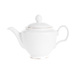 Dzbanek do herbaty i kawy porcelanowy MariaPaula Złota Linia biały 0,6 l