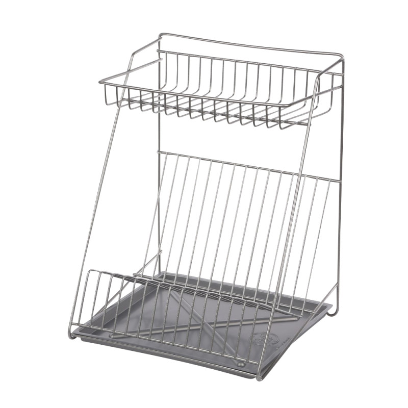 Suszarka do naczyń 2-poziomowa 30cm srebrna z tacką EAN: 5906551041187